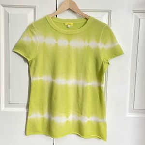 J Crew short sleeved tie dye cashmere sweater size large